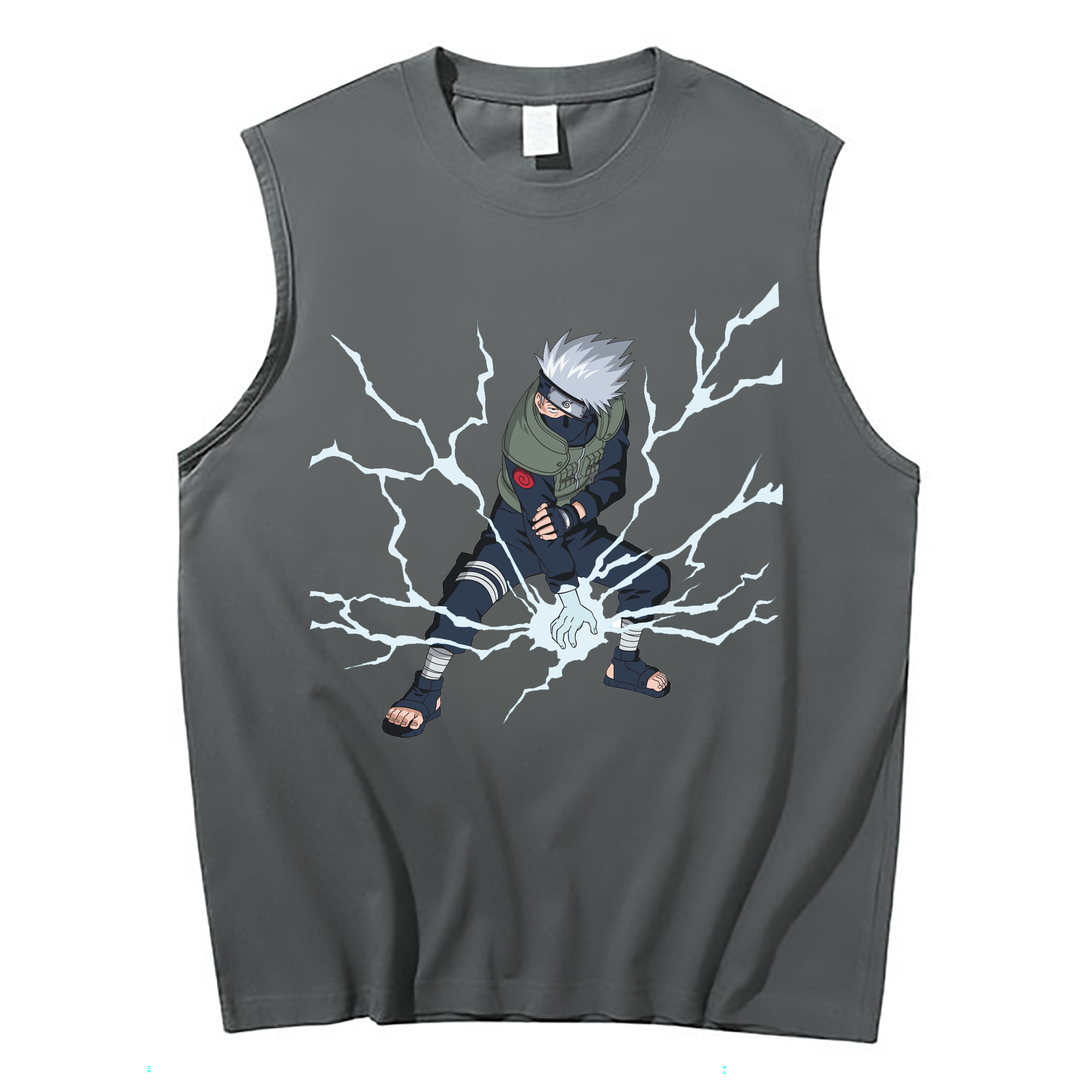 （画像用） NARUTO -ナルト- はたけ カカシ Hatake Kakashi コットン100％タンクトップ（フロントプリント）